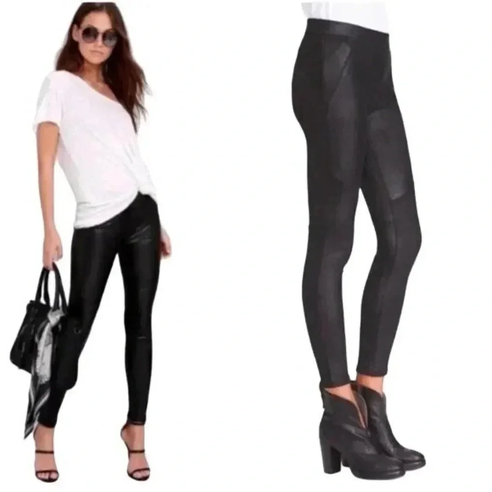 Free People Midnight Vegan Suede Black Leggings - Picture 4 of 11